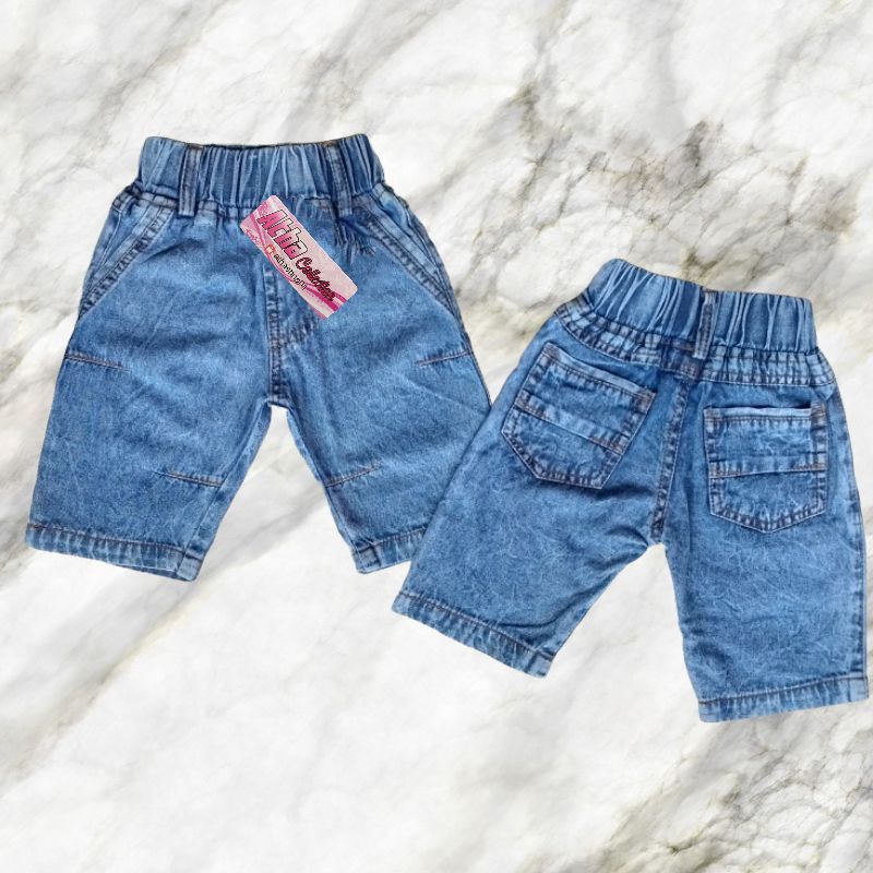 CELANA JEANS PENDEK ANAK WHISKER UMUR 1-6TH