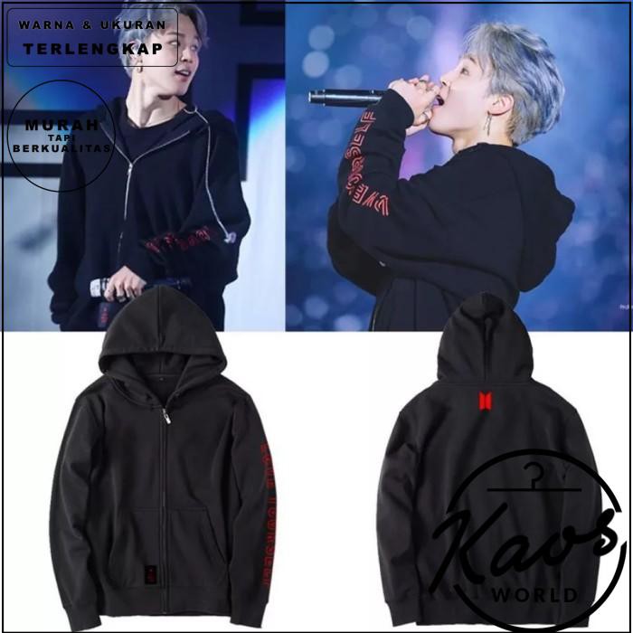 HOODIE SLETING bts Love Yourself World Tour tangan