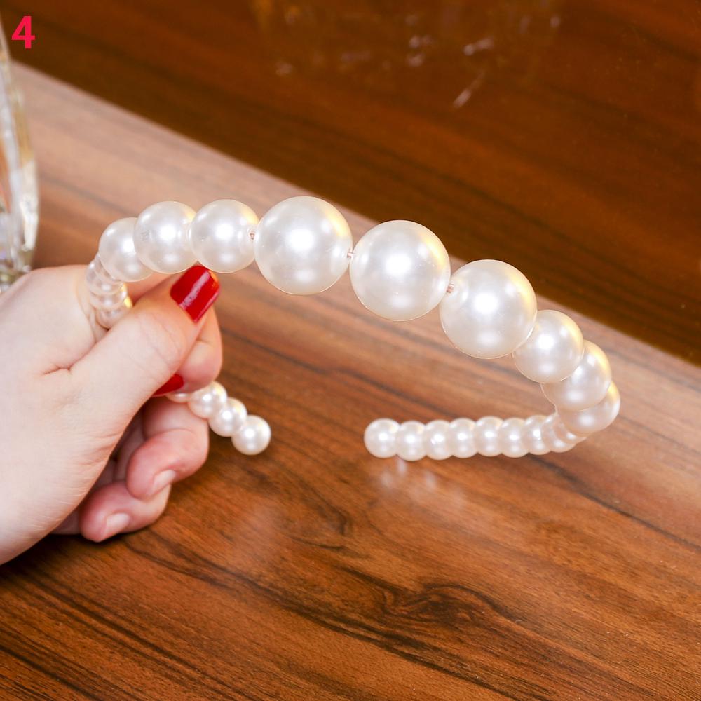 Levao Fashion Big Pearls Hairband 2021 Ikat Kepala Warna  