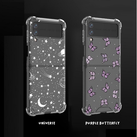 Casing Z Flip 3 Case Anticrack Bumper Transparan Bening Clear Lucu Samsung Custom Gambar Nama Tulisan