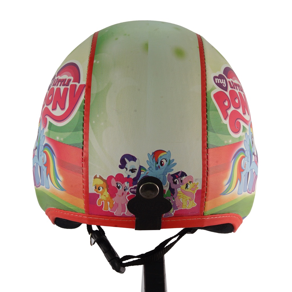 Helm Bogo Retro Anak Untuk Usia 2-6 Tahun Motif Little Pony - Hijau Merah