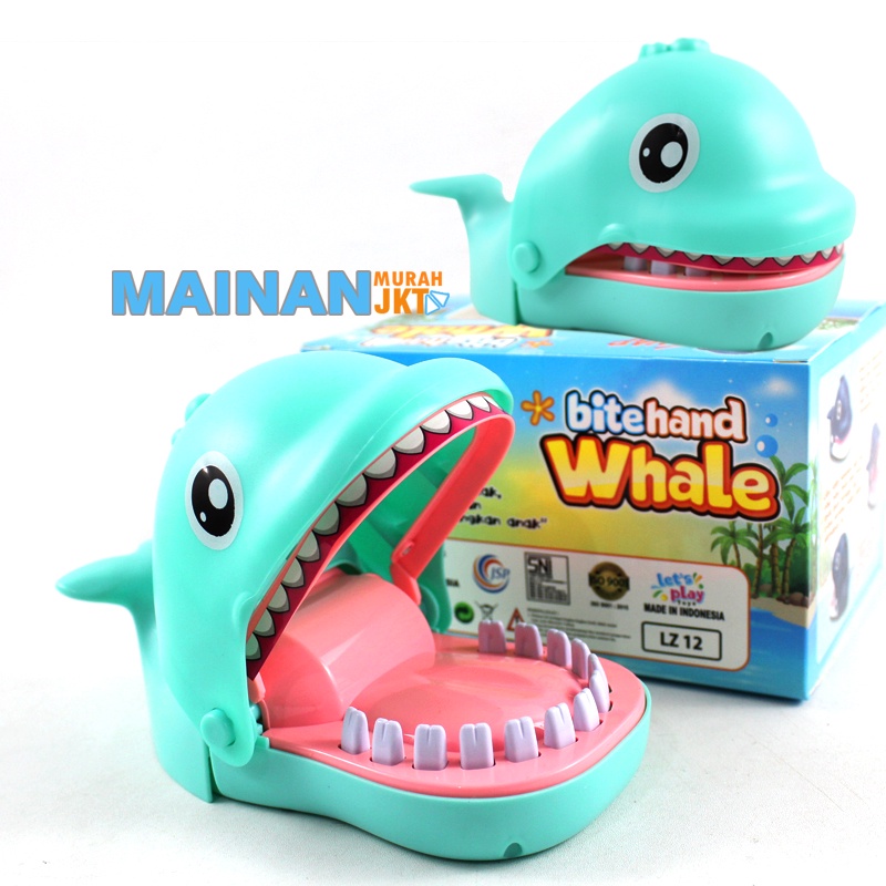 MAINANKEI MAINAN ANAK MURAH LZ12 CRAZY WHALE GIGIT KAGET MAINAN PRANK PAUS GIGIT