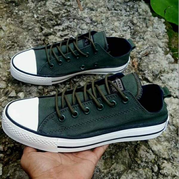 sepatu Converse 70s Allstar Hijau Army Pendek Sepatu Convers Pria Wanita Sepatu Kets Premium Quality