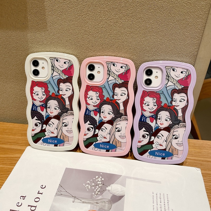 2 in 1 case Pelindung Tahan Jatuh Pola Kartun princess Untuk iPhone 11 12 13 Pro MAX X XR XS MAX