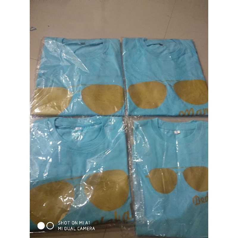 

Sablon custom warna biru muda..