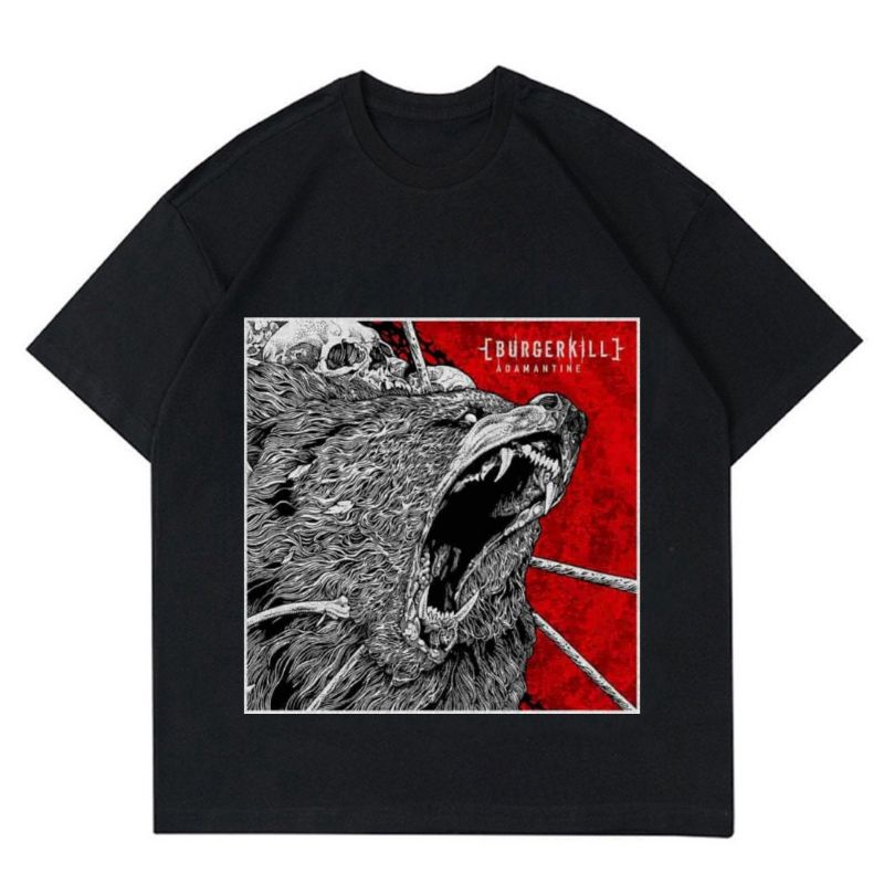 Kaos Baju BURGERKILL ADAMANTINE / Oversize lokal / Cotton / Band tee / Tshirt hitam pria wanita anak