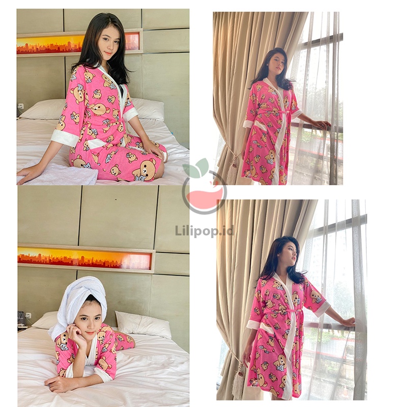 Lilipop Baju Handuk Kimono Wanita Dewasa Original Murah All size