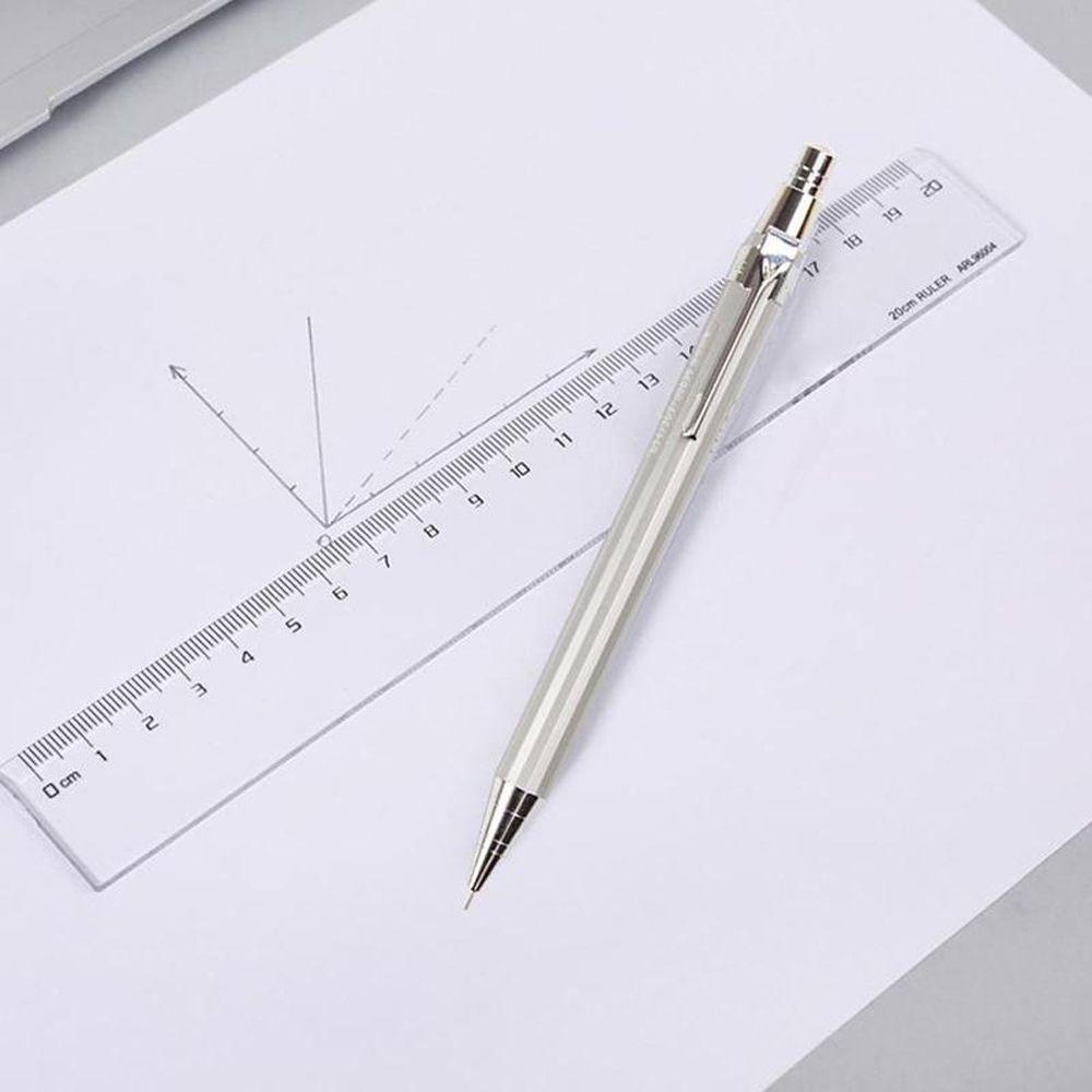 Agustinina Pensil Mekanik Pria Simple Serut Classwork Tulisan Metal Perlengkapan Alat Tulis