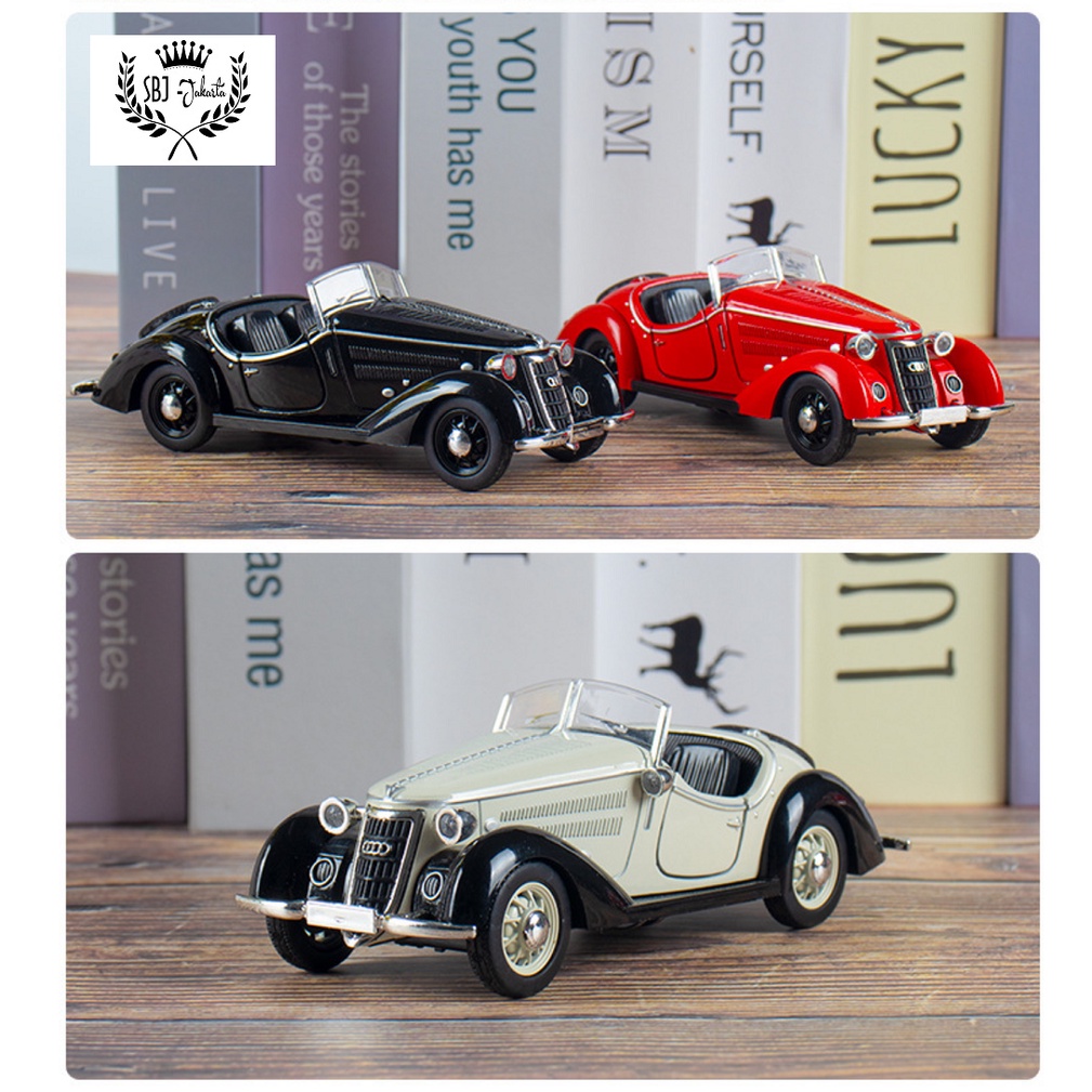 DIECAST miniatur MOBIL AUDI WANDERER W25K ROADSTER 1936 SKALA 1:32