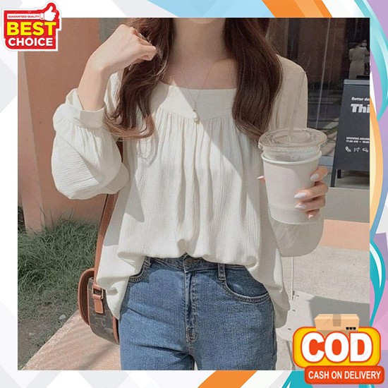 Top Blouse Atasan Wanita Korean Style Hijab Ootd Terbaru Pakaian Wanita Gisela Blouse Flanel Mix Ity