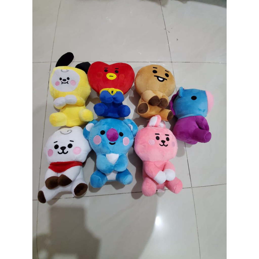 Boneka BTS Baby Cute Sitting BT21 Unofficial Murah Berkualitas Bahan Yelvo Halus Berkualitas