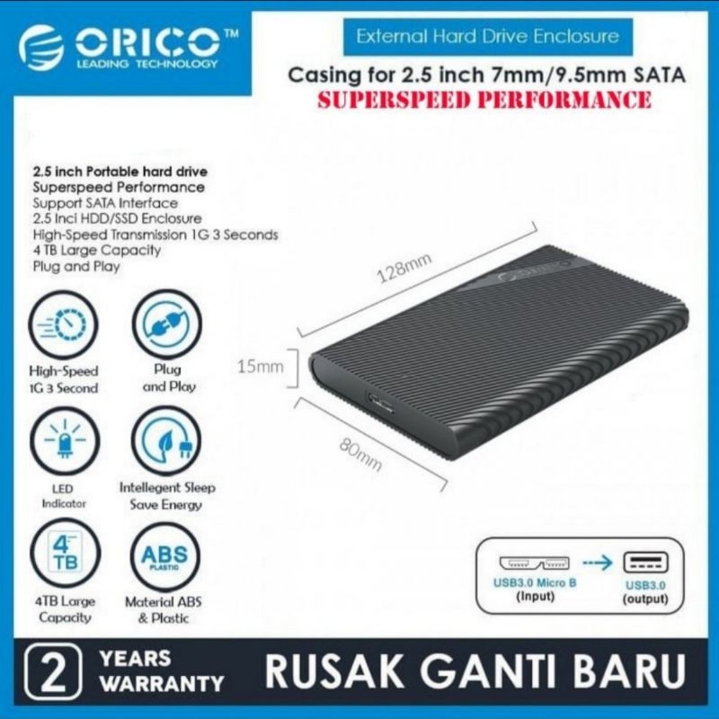 Casing Hardisk External HDD External Case 2.5&quot; SSD HDD USB 3.0 - ORICO