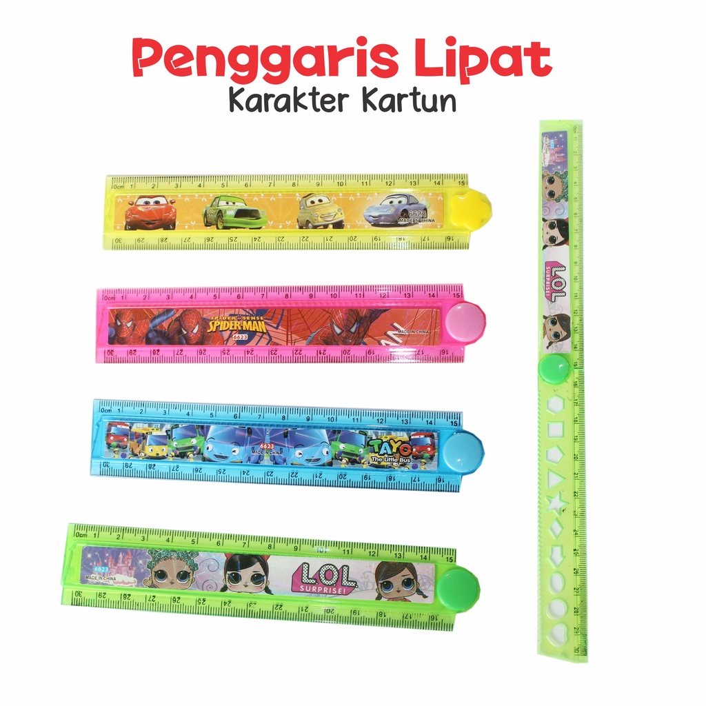 

Penggaris lipat Anak Motif Karakter Kartun Berwarna Ukuran 30 Cm