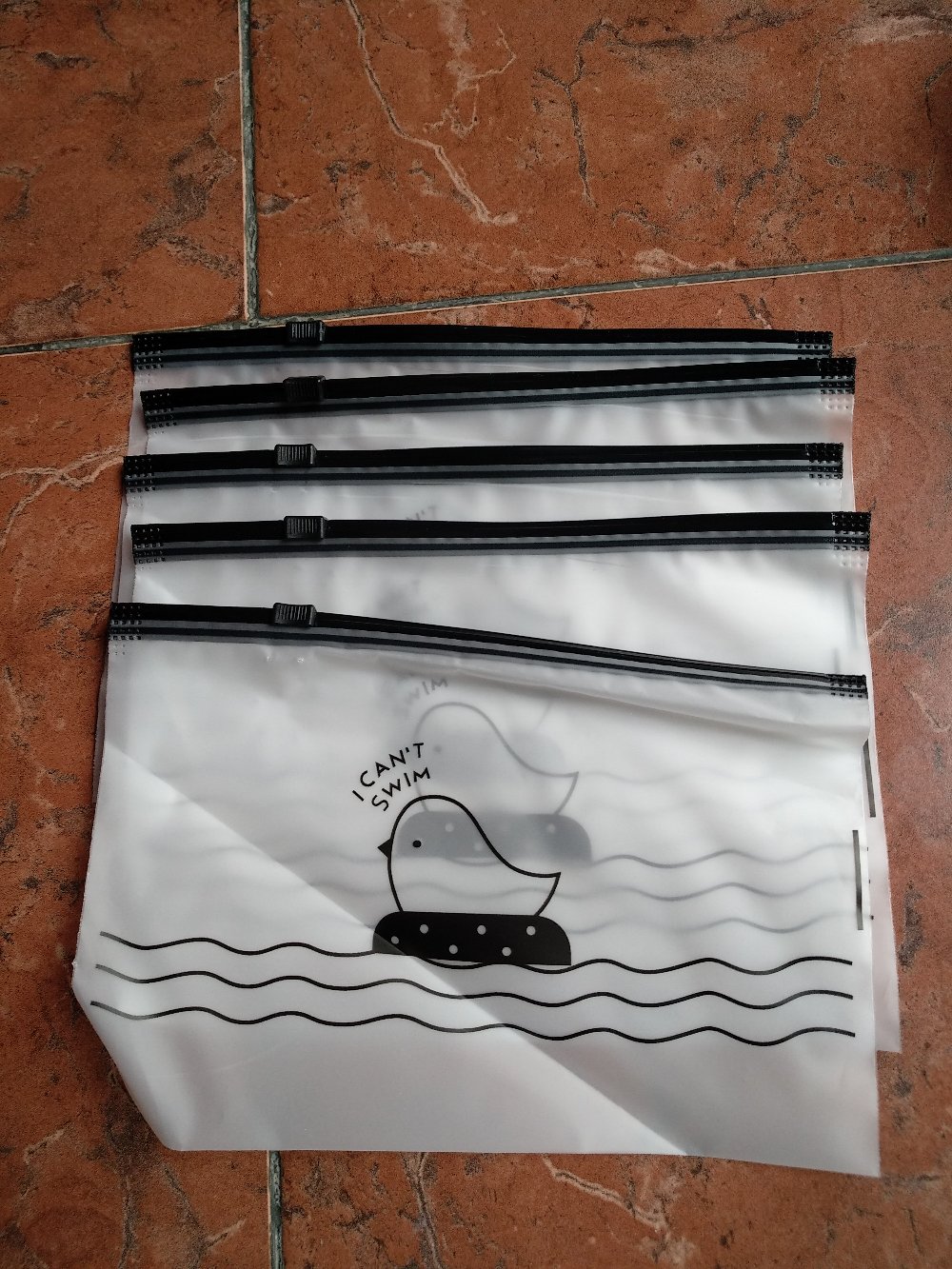 (we) 5pcs/set Tas Pouch Model Resleting Desain Anak Ayam Ukuran 20x13.5cm Anti Debu Untuk Masker