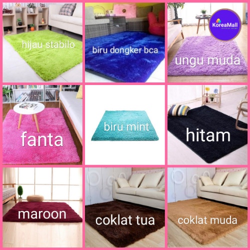 TIKAR-KARPET- KARPET BULU KOREA IMPORT SUPER LEMBUT RASFUR 150X100X2CM TERMURAH - MAROON -KARPET-