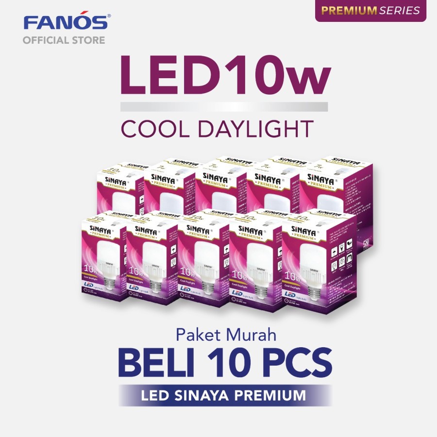 Sinaya Premium Lampu Led 10 Watt Paket 10 Pcs - Bohlam Kapsul 10 W 10W