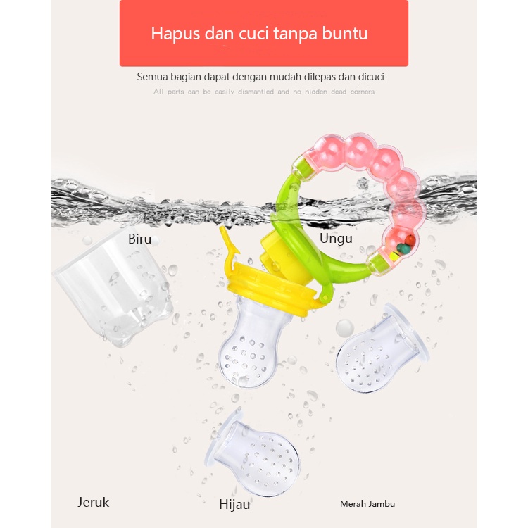 Empeng Dot Buah Anak Bayi Fruit Feeder Rattle Teether Kompeng Pacifier Gigitan Bayi (E30)-5