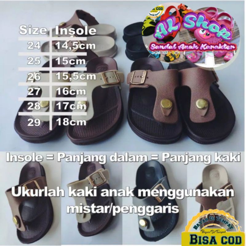 Sandal anak jepit gesper Dulux 213 D/C 2thn-10thn