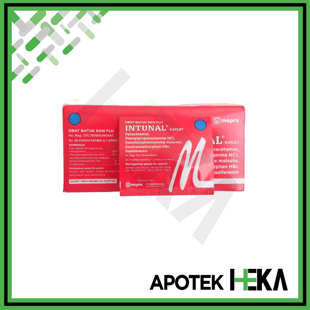 Intunal Merah Kaplet Box isi 25x4 Tablet - Obat Flu Bersin Batuk (SEMARANG)
