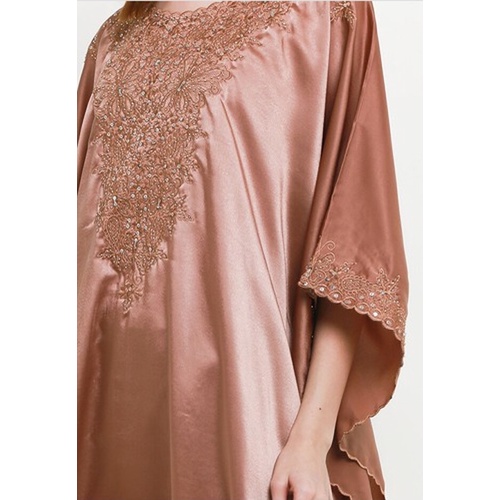 ICONS EMBLESHED BUTTERFLY EMB SILK KAFTAN LEBARAN MODERN MEWAH FASHION WANITA MUSLIM TNIC060OBB/0422