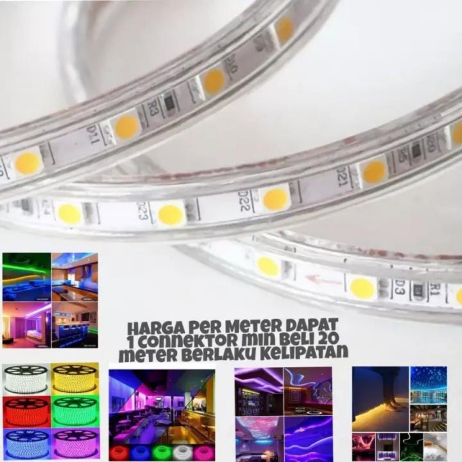 LAMPU SELANG LED PERMETER WARNA PUTIH LAMPU HIAS OUTDOOR 1 METER