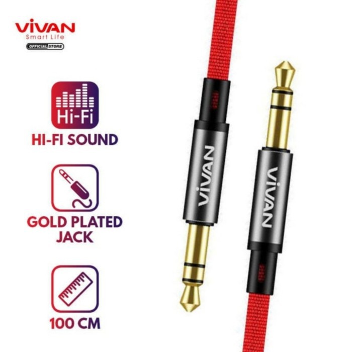 NA - Kabel Aux 100cm Bahan Nylon Vivan - Audio Cable AUX1