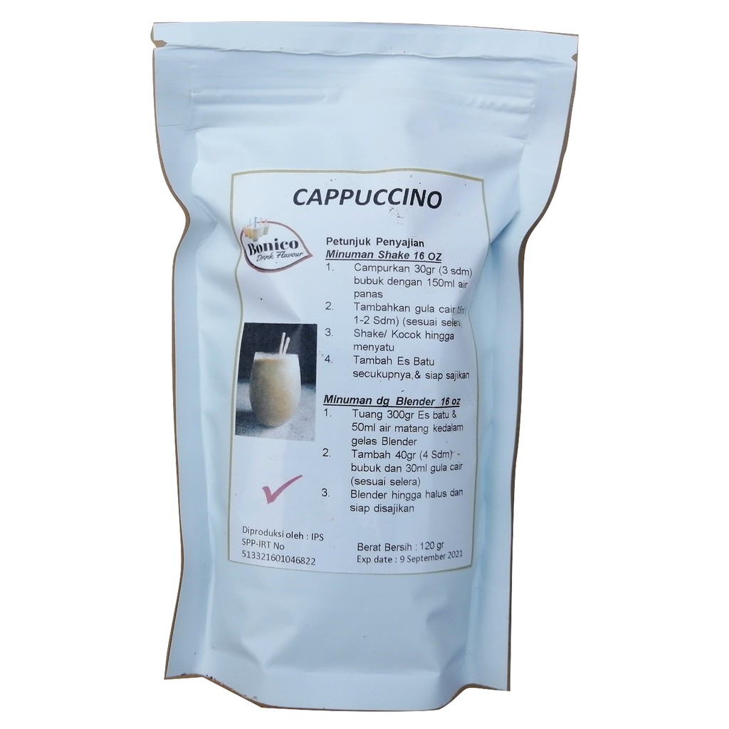 

BONICO CAPPUCINO drink powder 120gr Bubuk minuman kekinian Ice Blend milk shake Cappucinno capucino