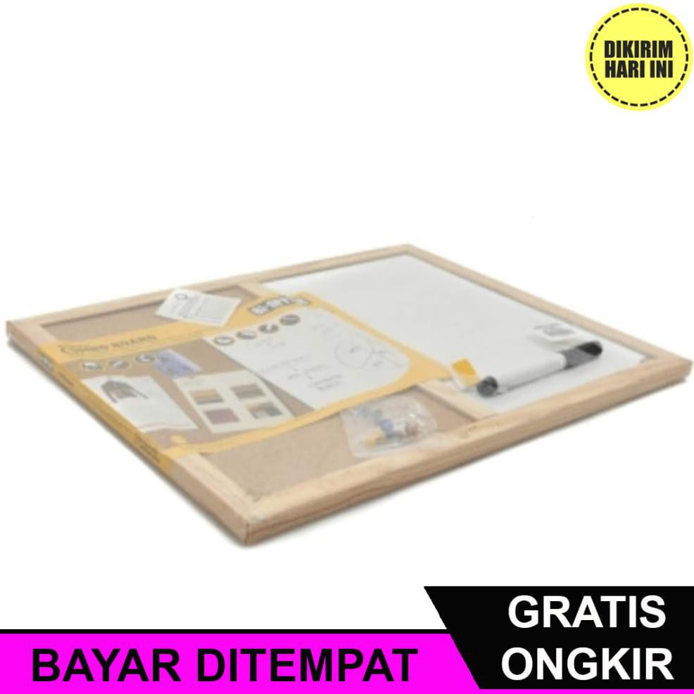 

(BAYAR DITEMPAT) RD2278 BI-SILQUE COMBINATION BOARD PAPAN TULIS KOMBINASI WHITE 40 X 30 CM PAPAN