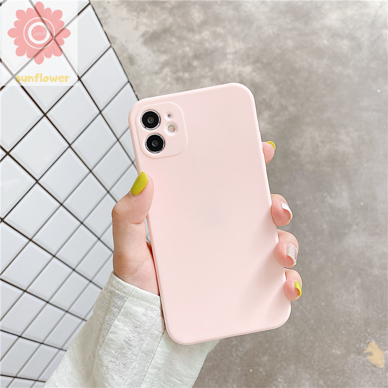 iPhone 11  Case iPhone 7plus 8plus 11Pro Max XR XSMAX Newest Fashion Solid Color Cube Straight Edges Silicon TPU Phone Cover