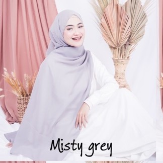 Bella Pashmina New  Fashion Muslim Pashmina Bella Double Hycon-Misty grey