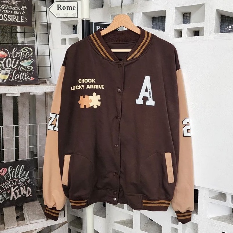 Jacket Varsity A Chook Baseball Oversize Motif puzzle