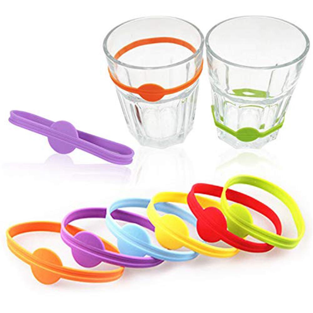 Solighter Wine Glass Markers Perlengkapan Pesta Goblet Tag Gelas Bir Silikon Cup