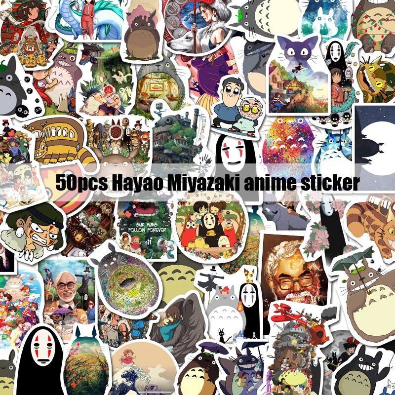 50pcs anime Hayao Miyazaki Series cartoon sticker diy Luggage Laptop Skateboard Motorcycle Bicycle waterproof stickers