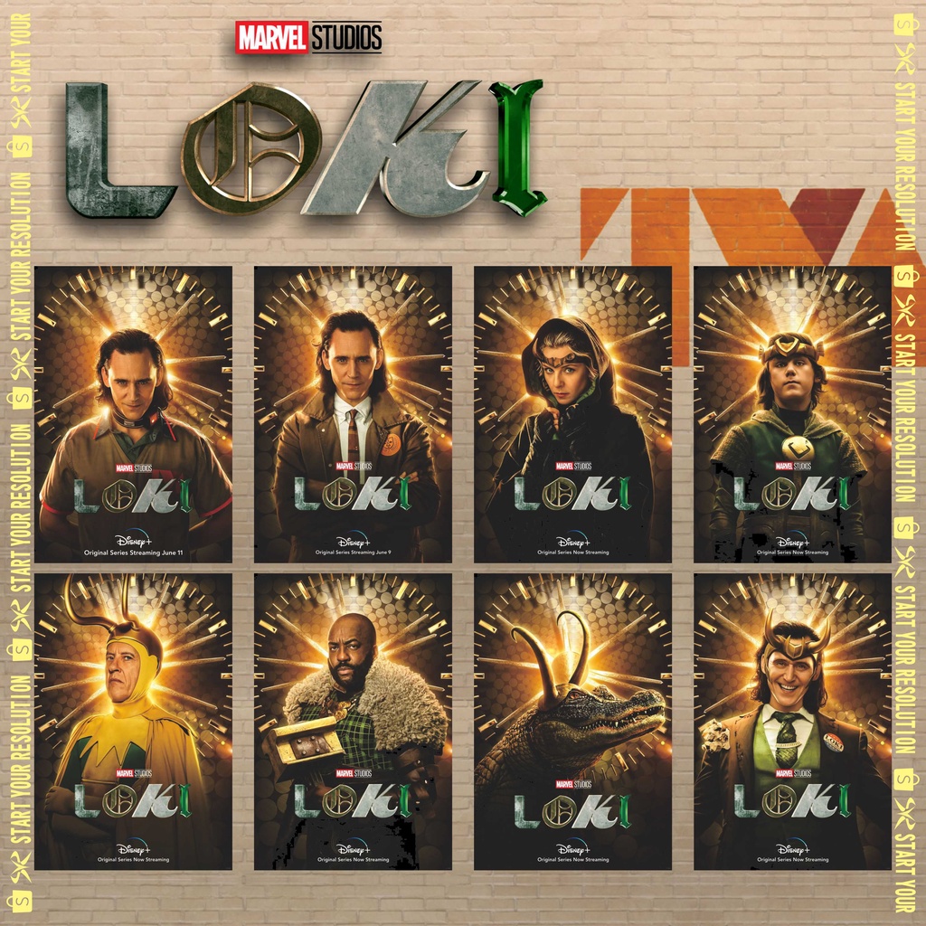 Poster Film Series Marvel Loki / Tom Hiddleston / Variant Loki TVA Bahan Tebal Finishing Doff - PS