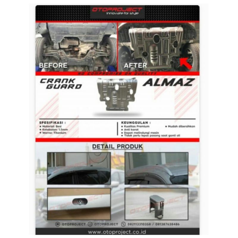 Crank Guard Penutup Mesin Bawah Almaz Wuling