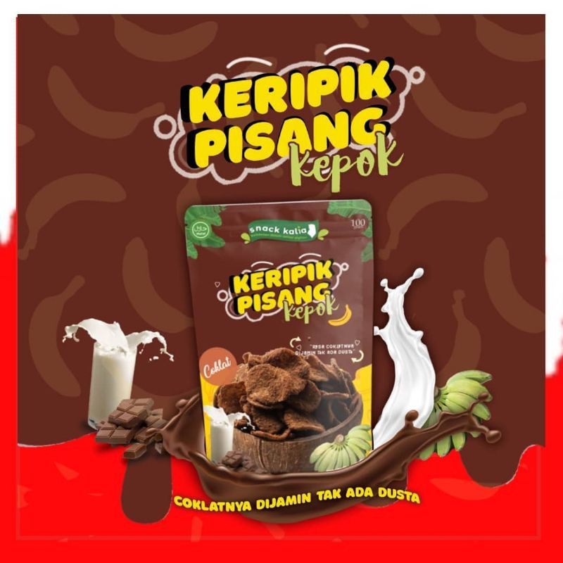 

Snack Makanan Ringan Murah Keripik Pisang Kepok Coklat Jajanan Anak Kekinian
