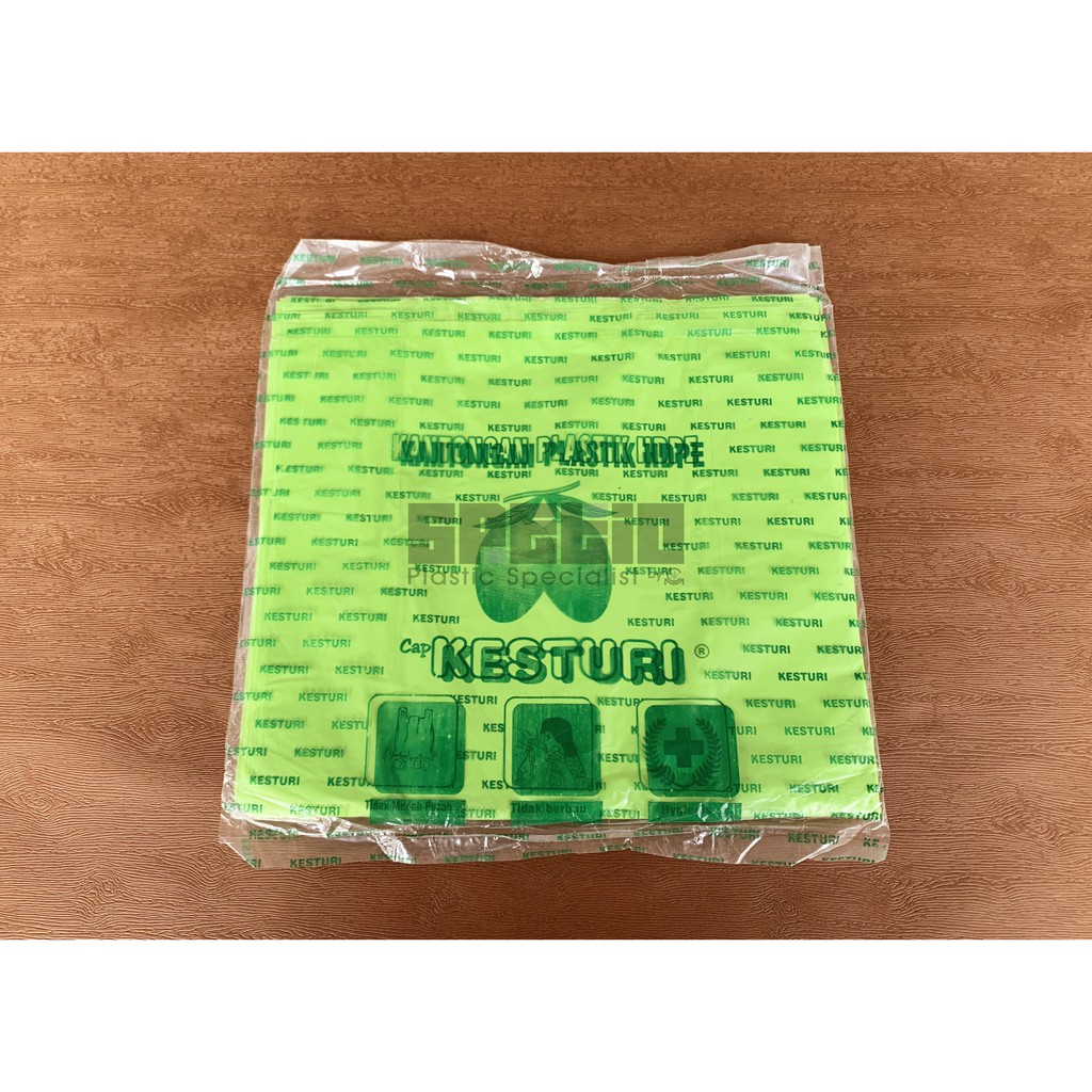 HD Kresek Sedang 28/ Kantong Kresek Warna 28cm / Kantong Plastik Warna Hijau / HD Kresek Merk Kestur