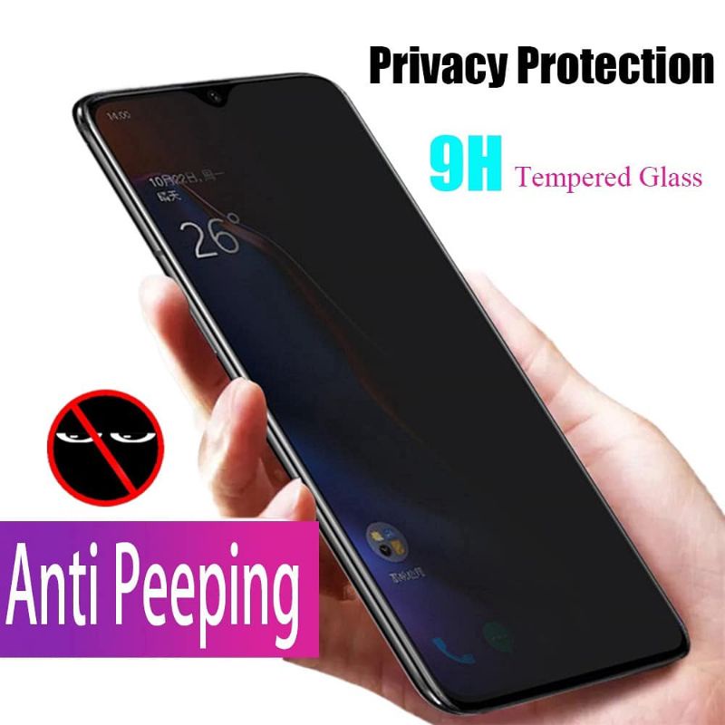Tempered Glass Anti Spy/Full Black Samsung A11 A12 A13 5g  A21 A21S A31 A51 A71 A71 5g A81 A91-7