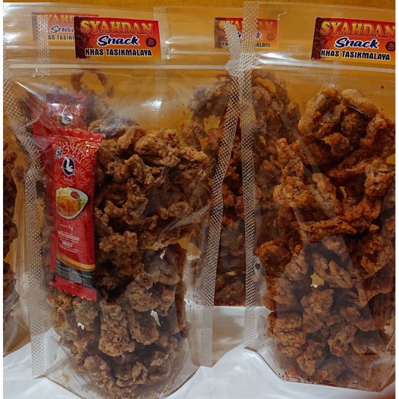 

usus crispy kripik usus aneka rasa ukuran rasa original pedas 90/140/400 gram