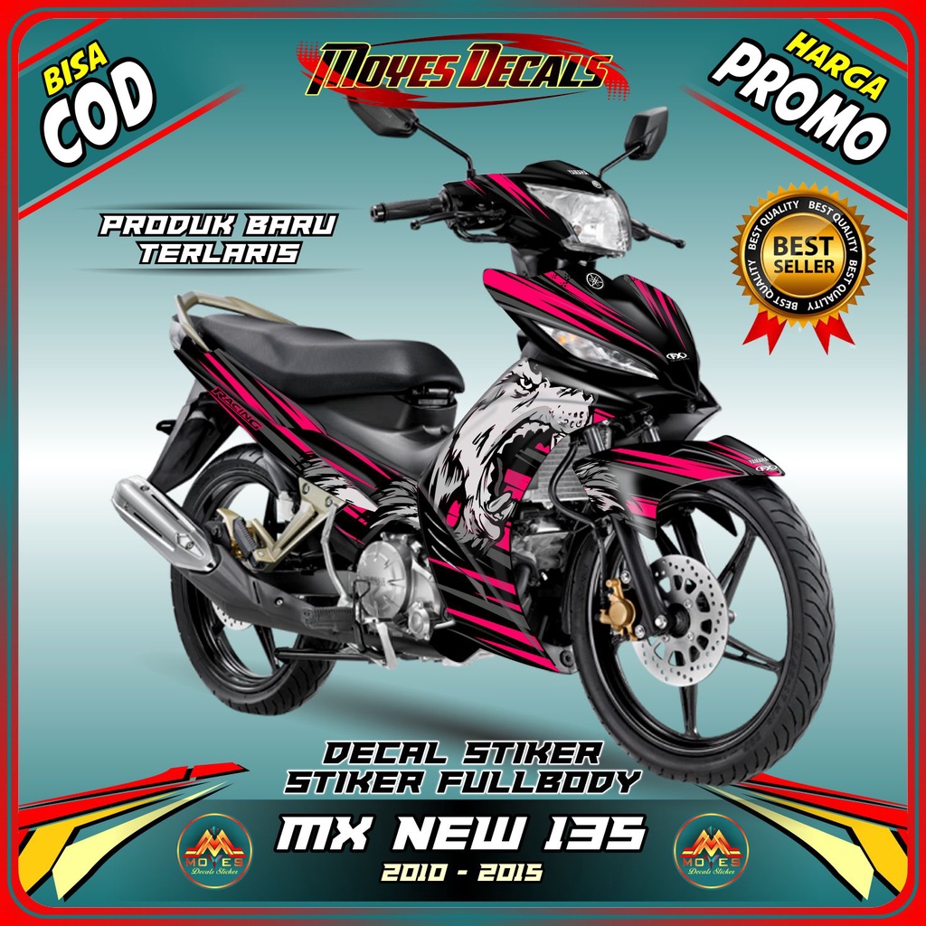 COD. Decal stiker full body - decal stiker motor yamaha jupiter mx 135 new srigala pink