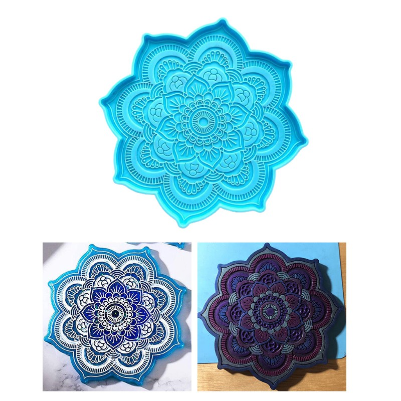 Cetakan Resin Epoksi Bentuk Bunga Mandala Bahan Silikon Untuk Dekorasi Rumah