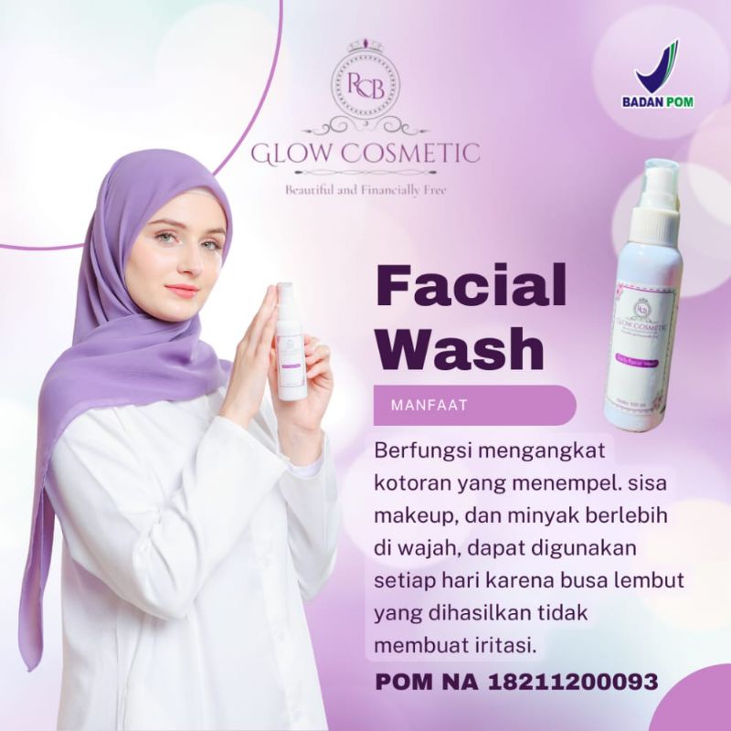 FACIAL WASH RCB GLOW COSMETIC || RCB GLOW COSMETIC || SKINCARE HALAL BPOM