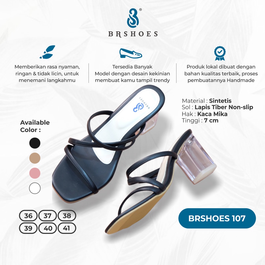 [SIAP KIRIM] Sandal Heels Wanita BRShoes107 Heels Kaca Transparan Casual Berkualitas Premium Best Seller