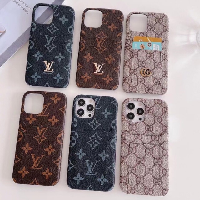 LV Gucciii Card Phone Case Iphone 13 Pro Max X Xs Xr XsMAX 11 11Pro 11ProMax 12 12Pro 12ProMax Branded Leather Case