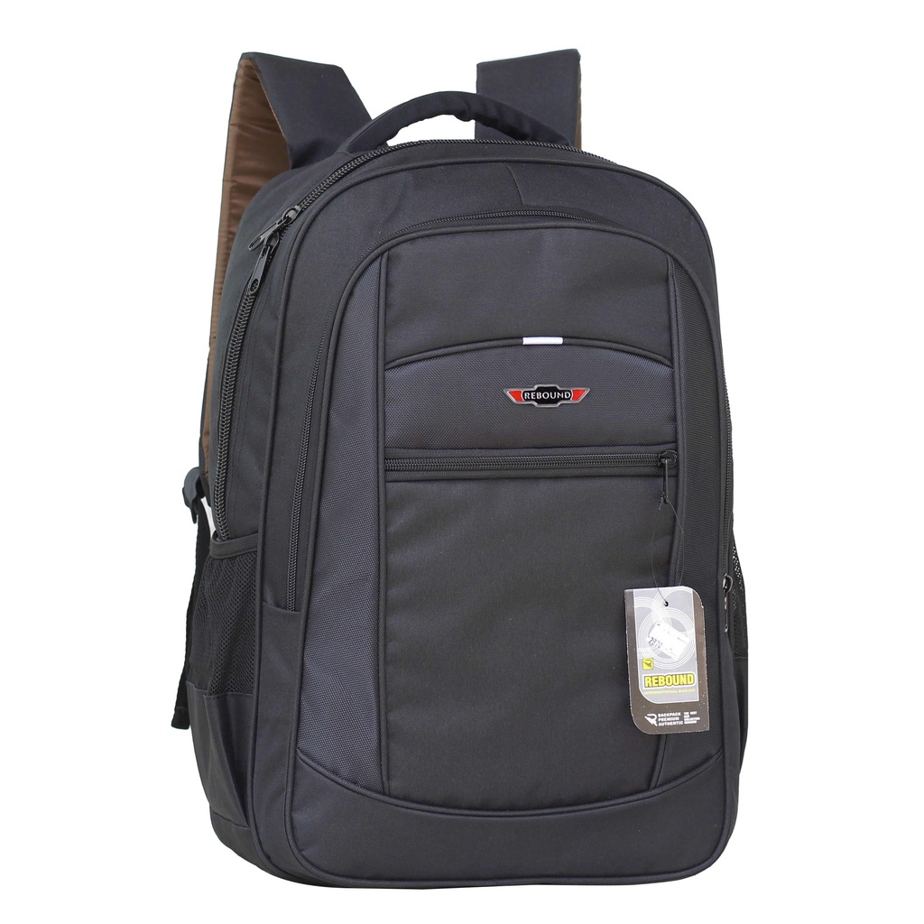 Backpack Laptop Tas Sekolah Tas Punggung Multifungsi Rebound Resleting Atas Tas Hitam Tas Pria