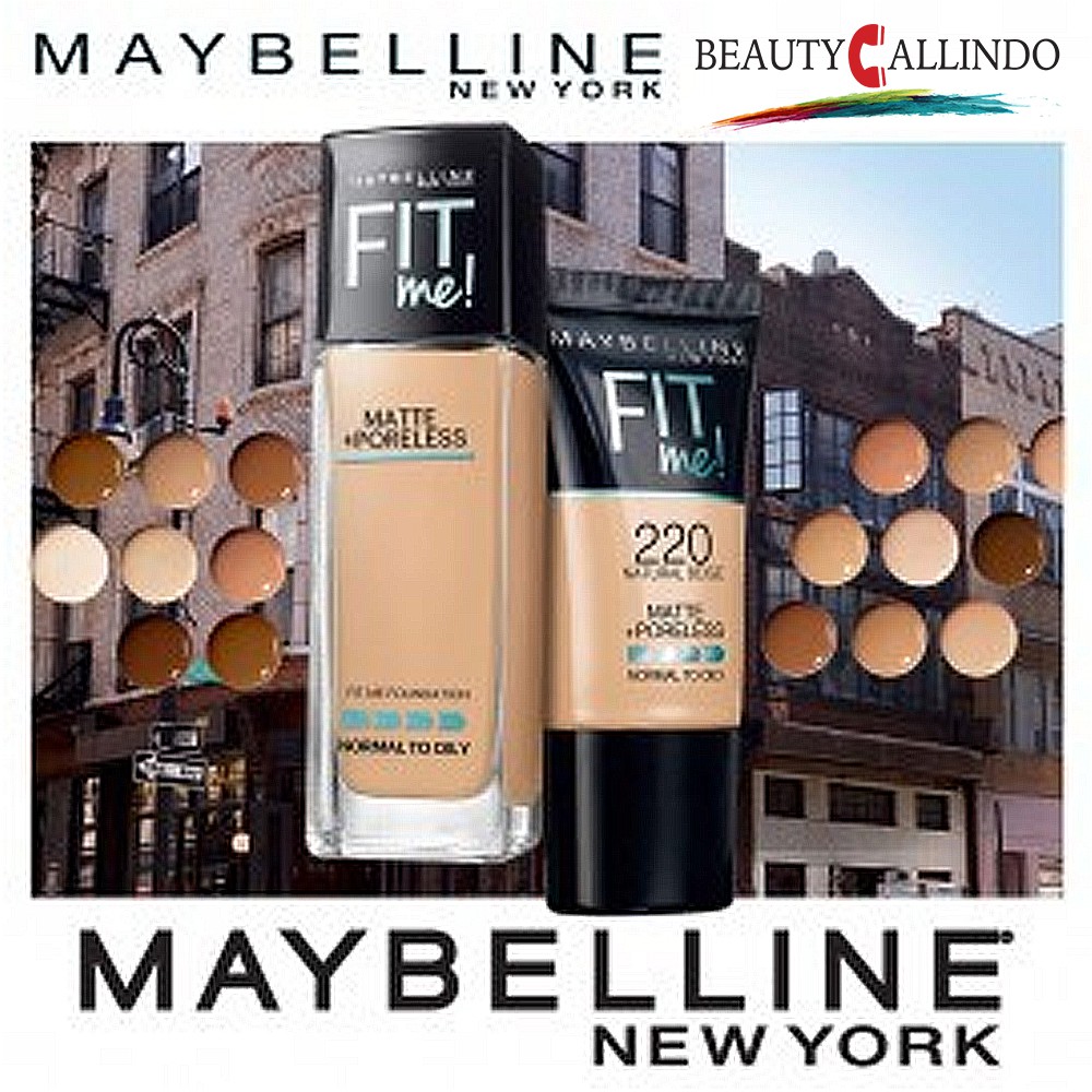 Maybelline Fit Me Matte Foundation ! Matte + Poreless Liquid Foundation | ~30ml Botol