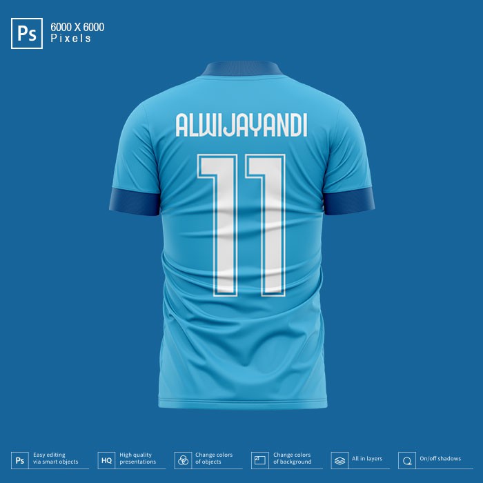 MOCKUP JERSEY BOLA/FUTSAL ADIDAS KERAH V-NECK - RESOLUSI 6000x6000 Pixels (BACK)