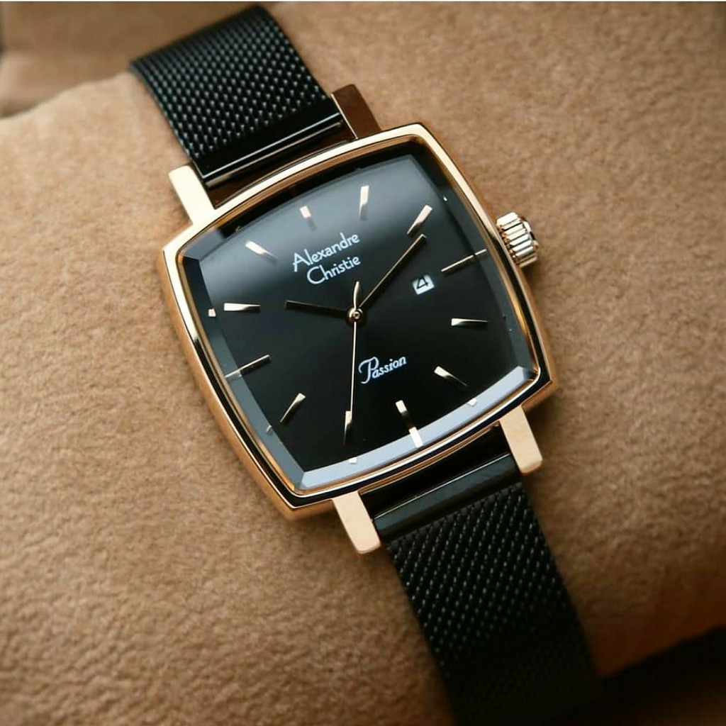 AC alexandre Christie AC 2849  wanita original stainless steel hitam rose gold