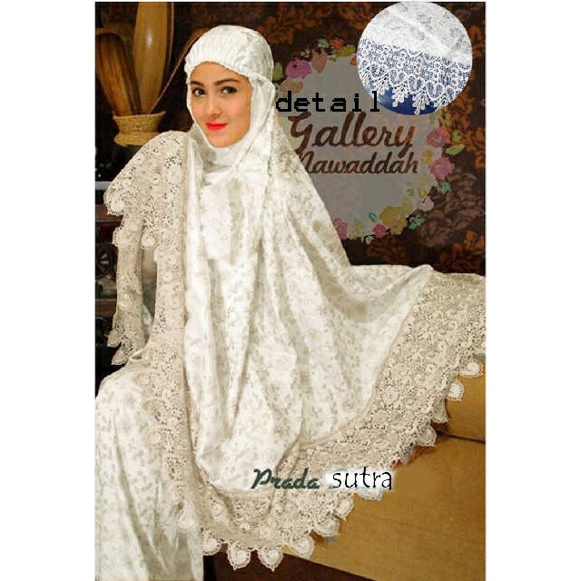 Gaun / dress wanita / cewe MUKENA SUTERA DUBAI PRADA / PAKAIAN SOLAT untuk pesta kerja hadiah kado