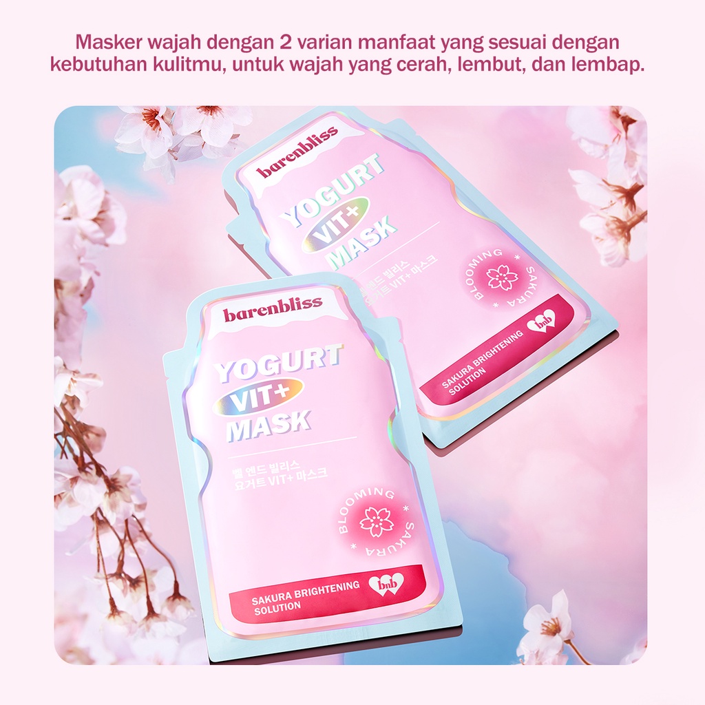 BNB barenbliss Yogurt Vit+ Mask - Calming Sheet Mask Korea Essence Serum Masker Wajah 25 ml